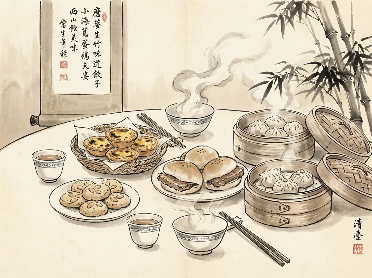 新葡京推荐澳门传统美食水墨画风格